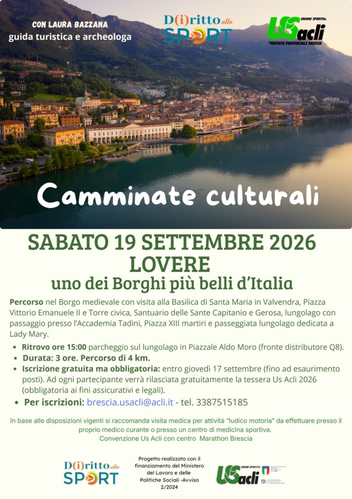 Locandina: Camminate culturali: Lovere, uno dei Borghi più belli d'Italia