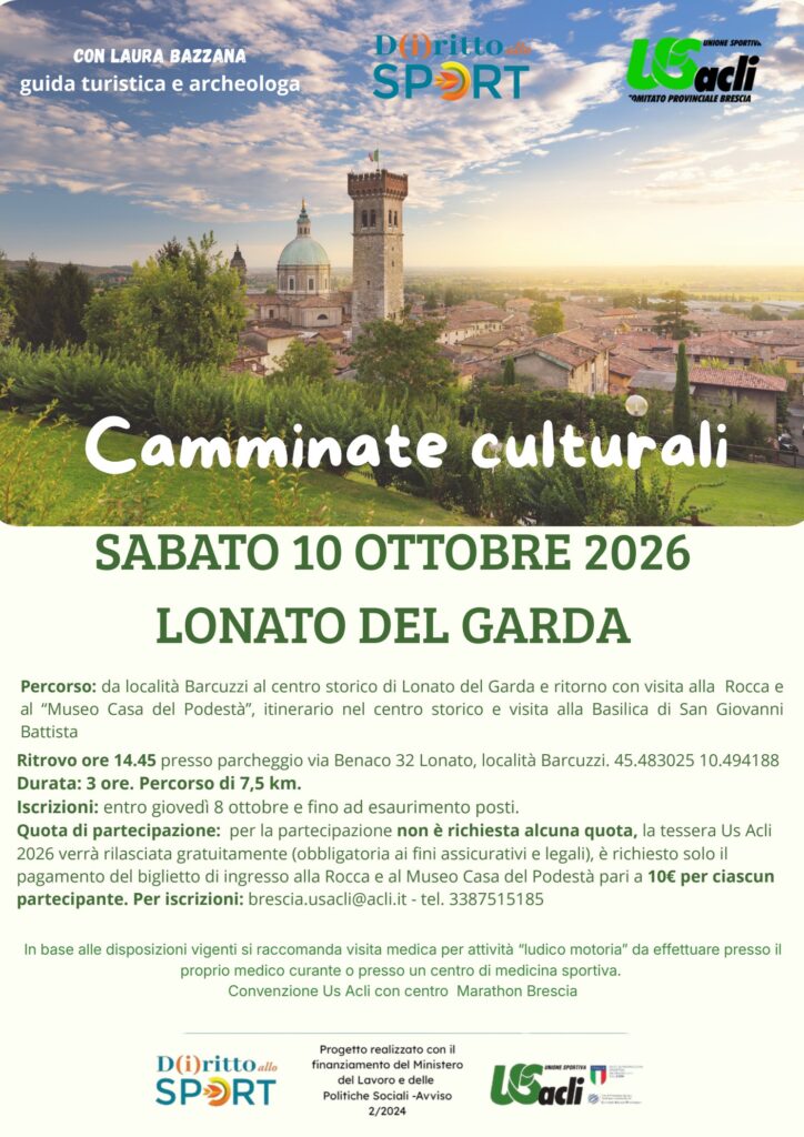 Locandina: Camminate culturali: Lonato del Garda tra Rocca, Museo e Basilica