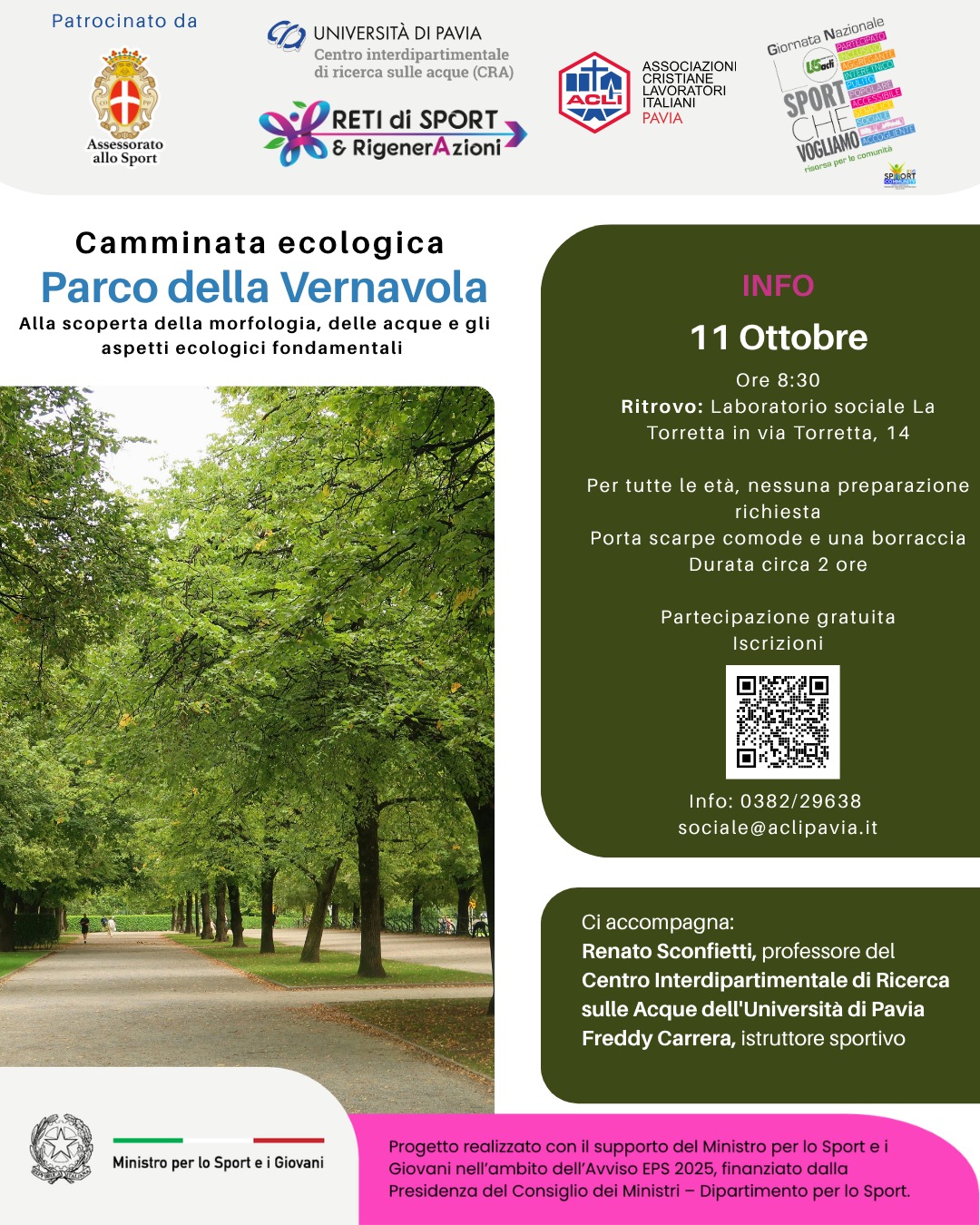 Locandina: Parco della Vernavola: camminata ecologica tra morfologia, acque ed ecosistemi