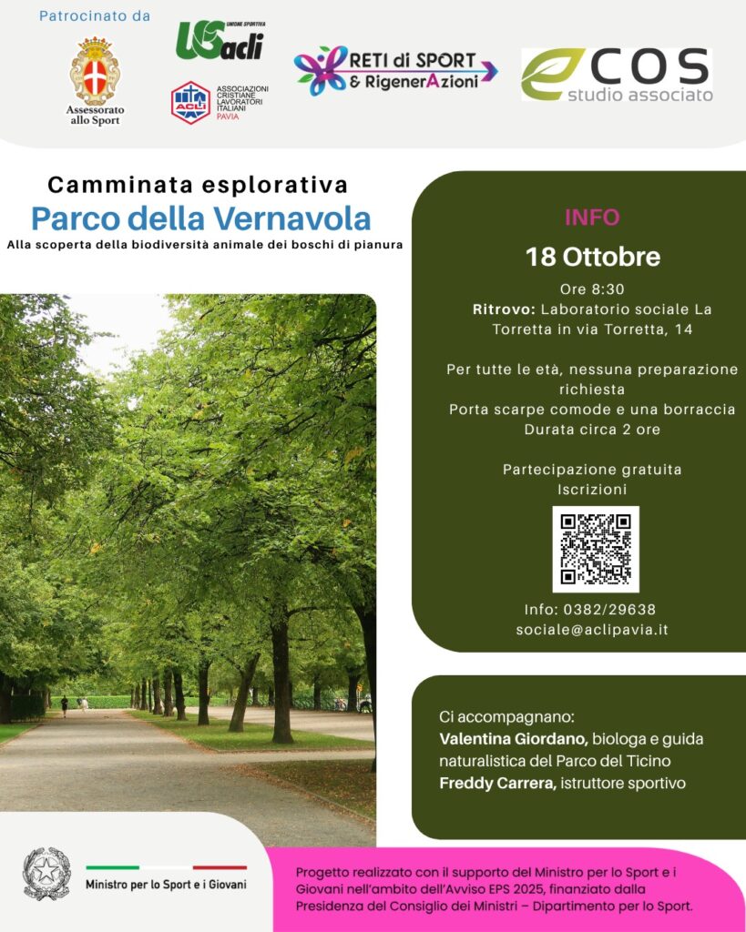 Locandina: Parco della Vernavola: camminata alla scoperta della biodiversità dei boschi di pianura